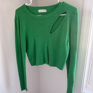 Primark Emerald Long Sleeve Cutout Tee